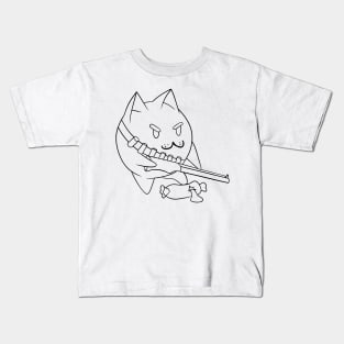 A cat with a gun. Kids T-Shirt